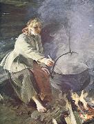 Anders Zorn i eidhuset oil painting